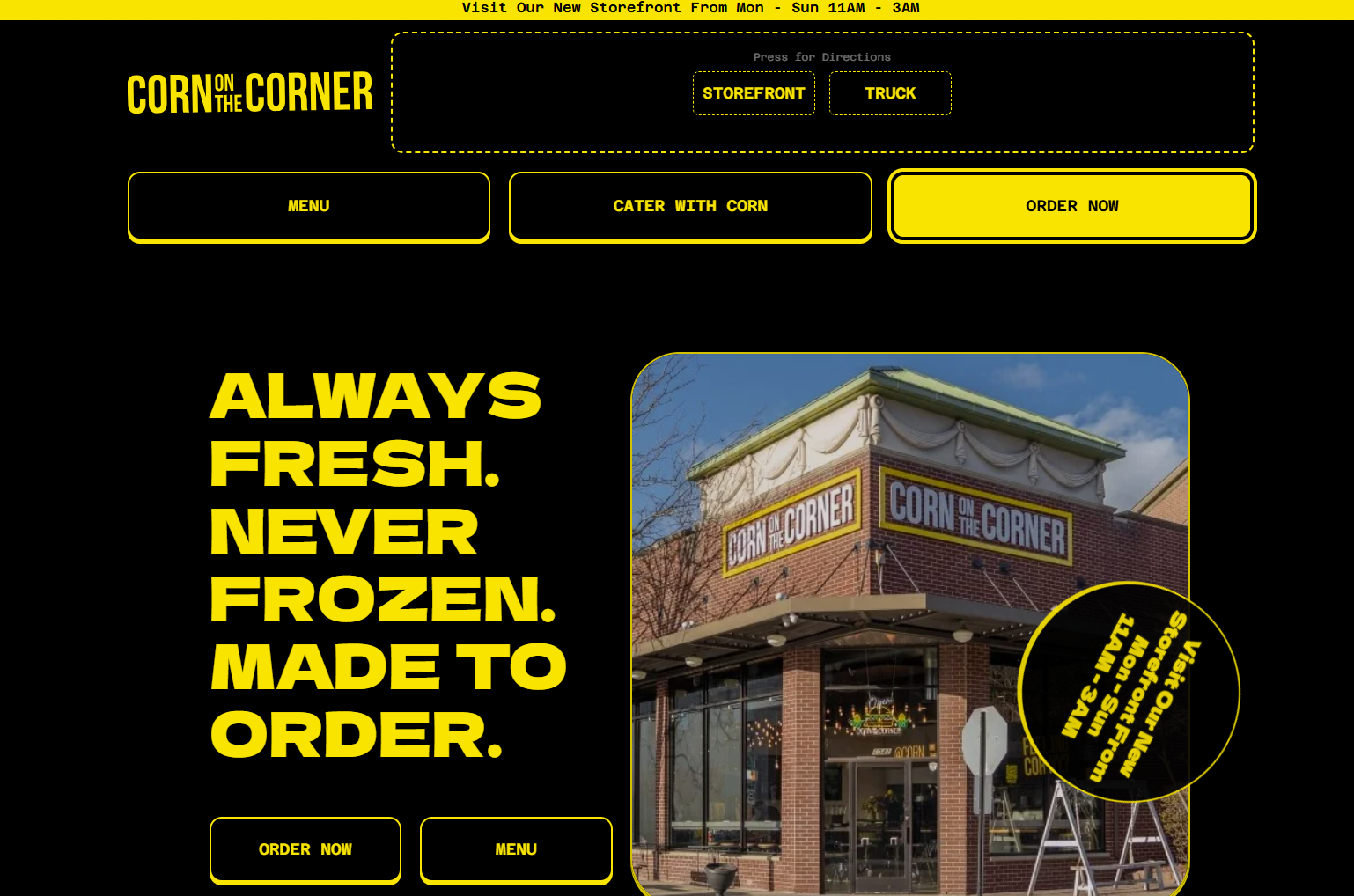 Storefront signage representing a local restaurant