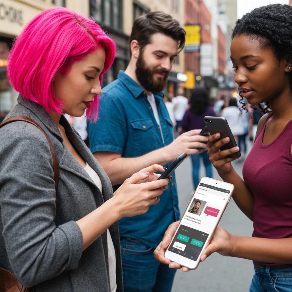 People using mobile devices around Baltimore, demonstrating how responsive design improves user experience