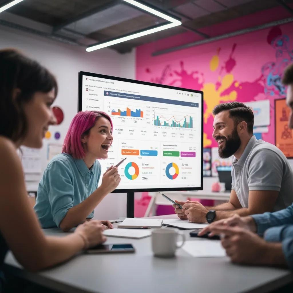 Marketers reviewing social ad performance to improve local engagement