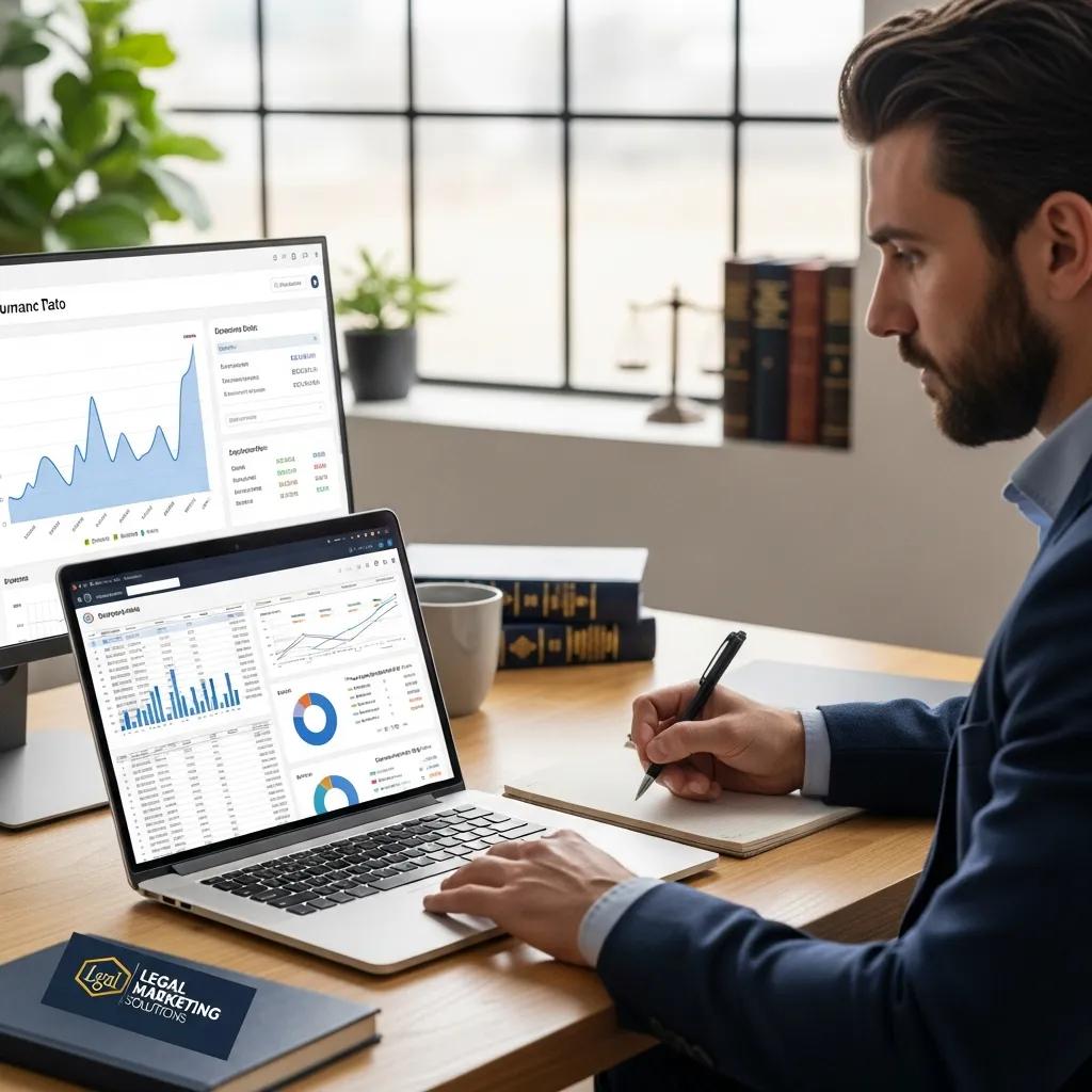 Marketing specialist reviewing PPC performance metrics at a desk