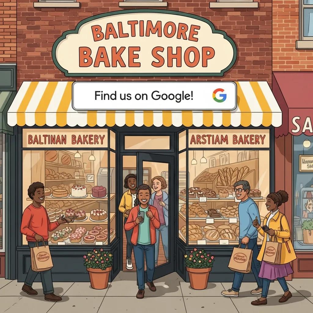 Local Baltimore bakery using Google Business Profile to improve local search visibility