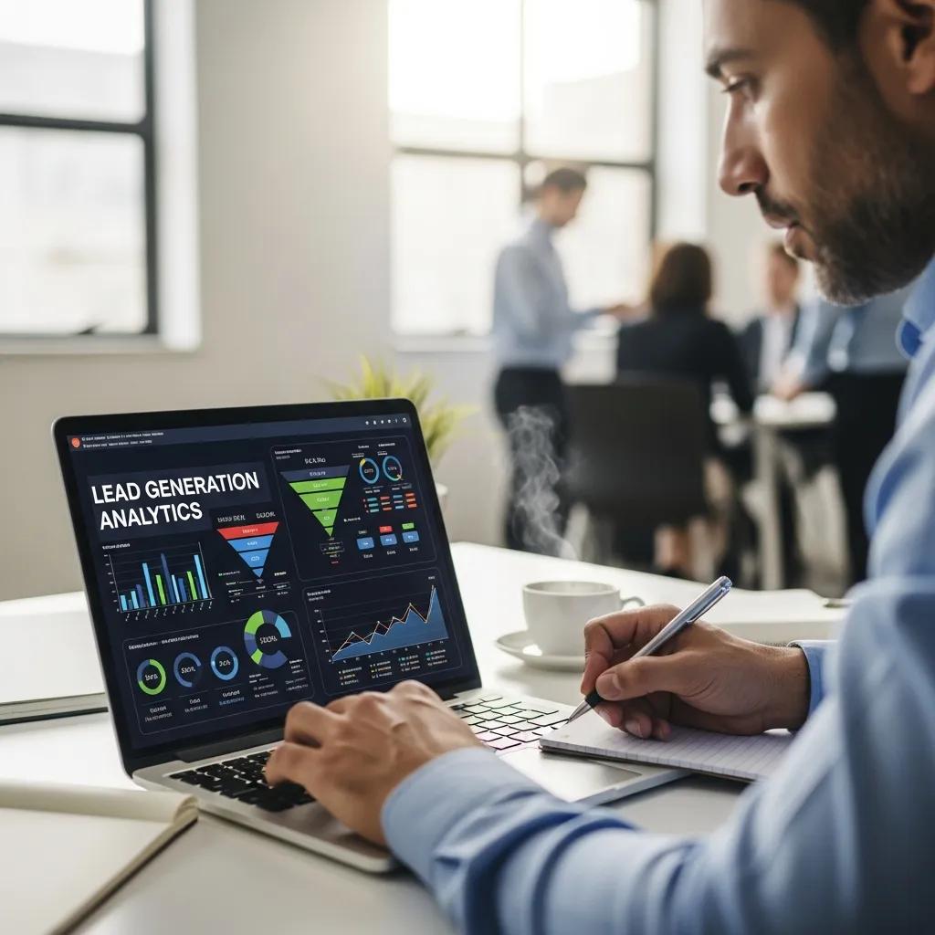 Business professional analyzing data for effective lead generation strategies