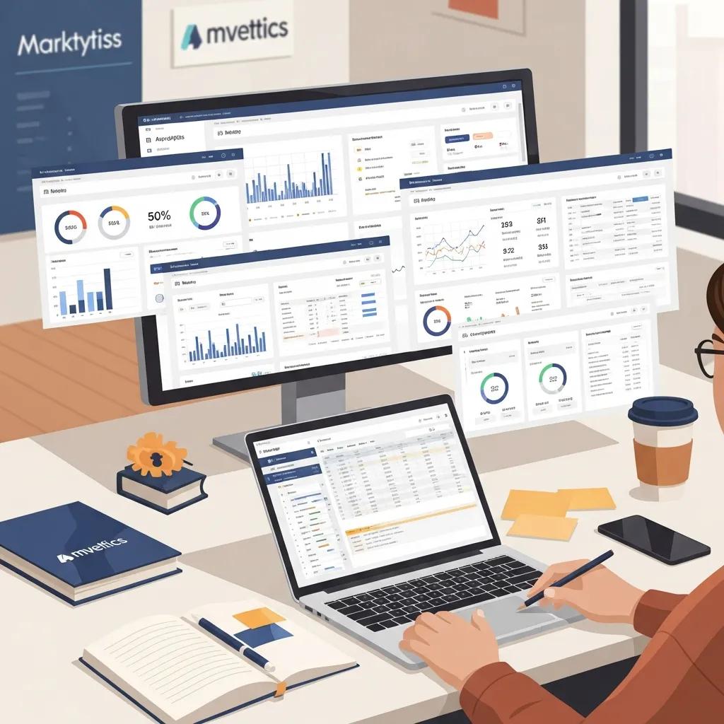 Analyst reviewing digital marketing dashboards and performance data