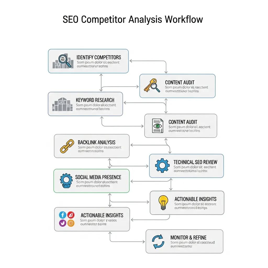Diagram of SEO competitor analysis workflow