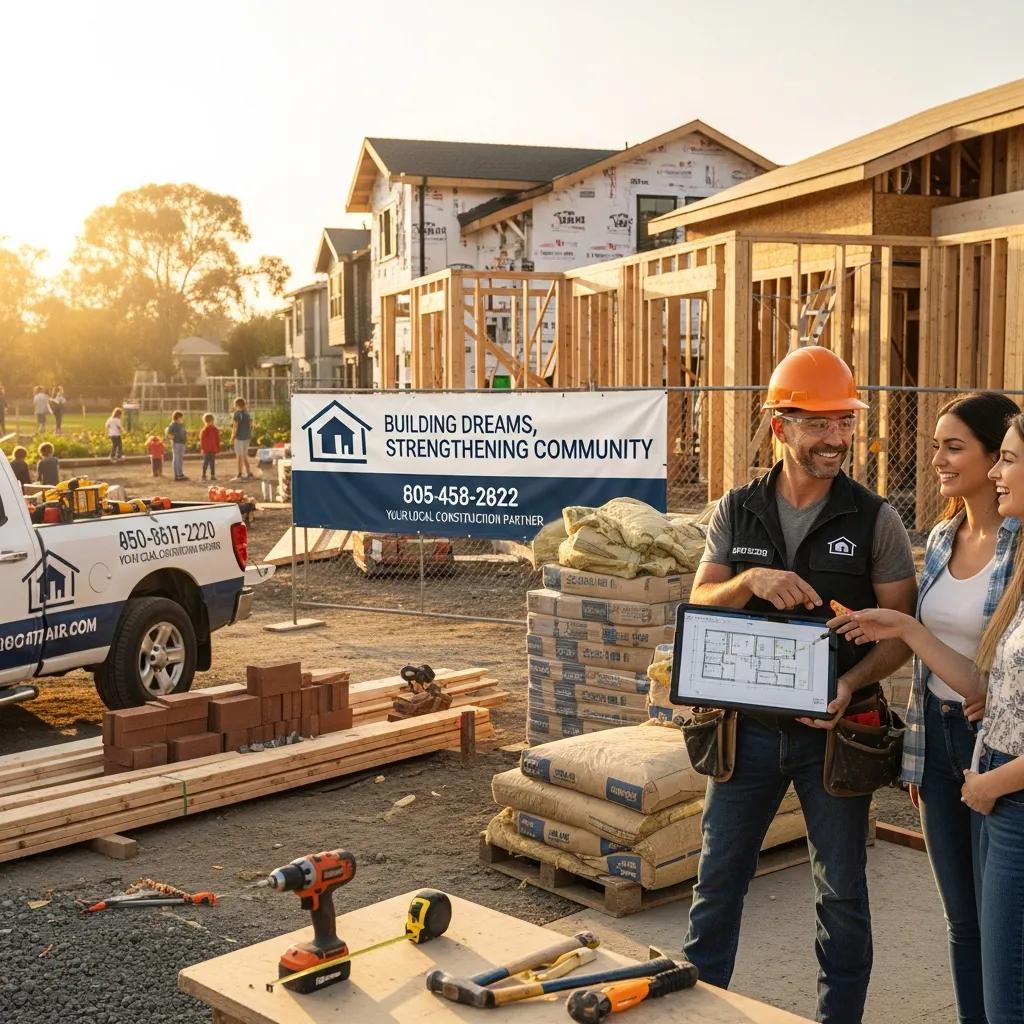 General contractor working on a construction site, emphasizing local marketing strategies